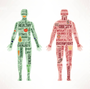 healthy food and junk food